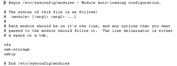 File /etc/sysconfig/modules